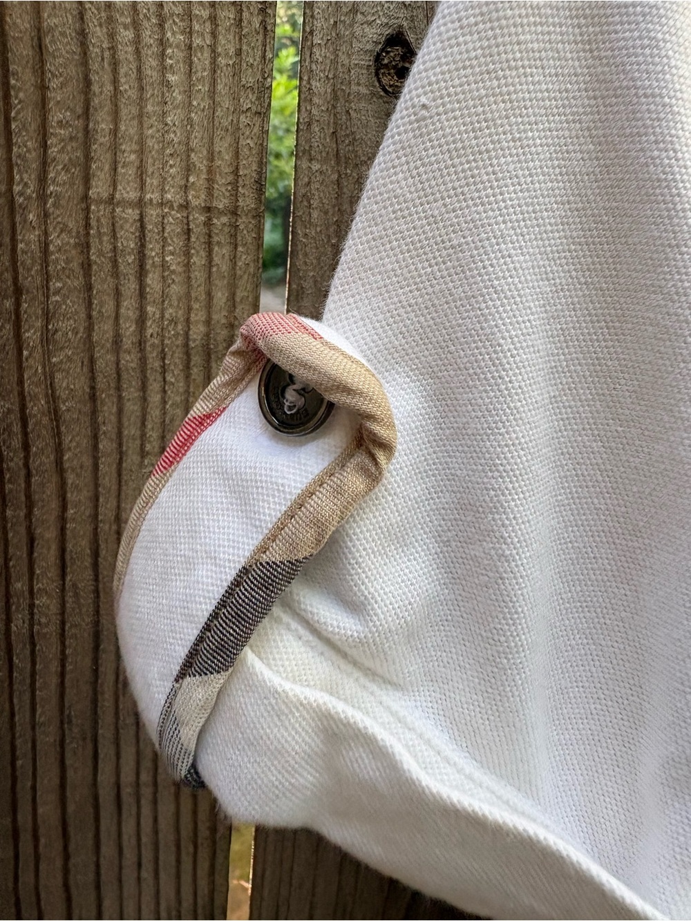 Burberry Cream Polo Shirt with Signature Trim - Picture 4 of 4